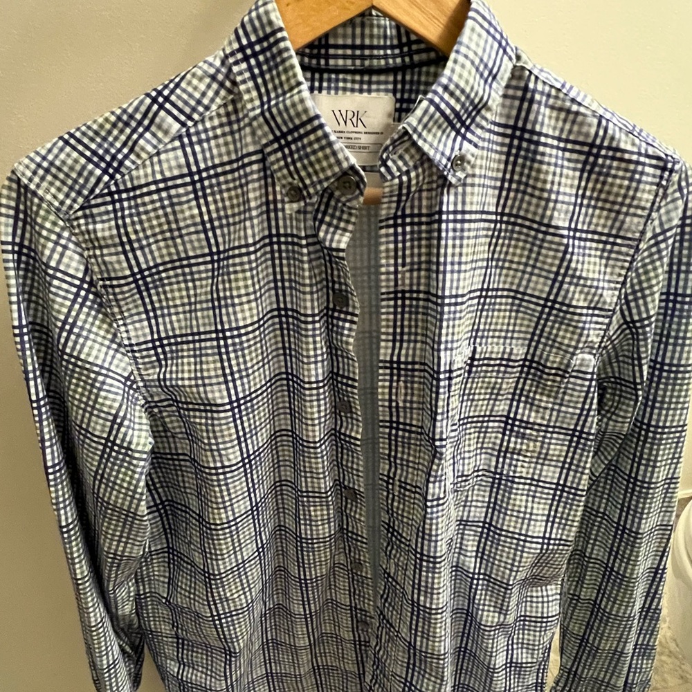 WRK MENS SMALL SLIM LONG SLEEVE CASUAL DRESS SHIRT